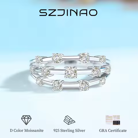 Moissanite Ring for Women 925 Sterling Silver Girls Jewelry Wedding Band Trendy Anniversary Gift Madam Fine Jewelry