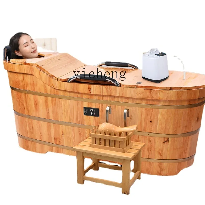 Zk Bath Bucket Adult Sweat Steaming Bath Dual-Use Bathtub Solid Wood Bathtub Household Thickness Bath Barrel