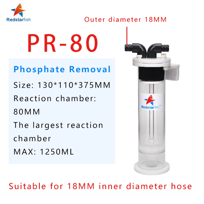 Red Starfish PR-80 PR-100 Phosphate Remover Filter Reactor Reactor Chamber Adsorbs PO4 Seawater Coral