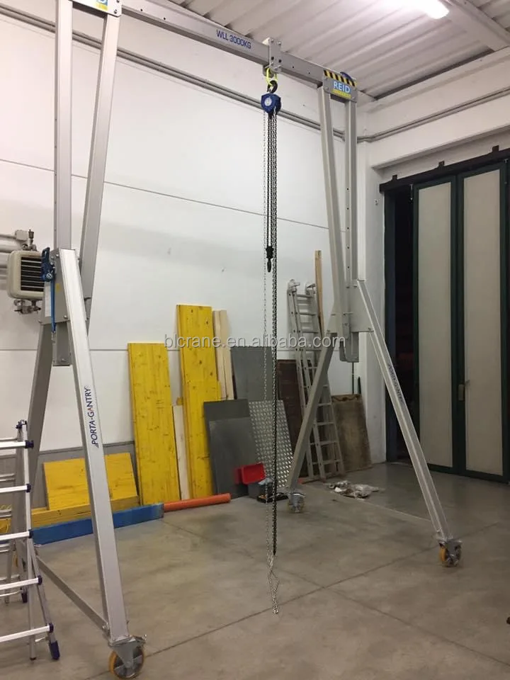 Mini Small Mobile Aluminum Adjustable Height Foldable 1 Ton 2 Ton 5 Ton Portable Aluminum Portal Gantry Crane