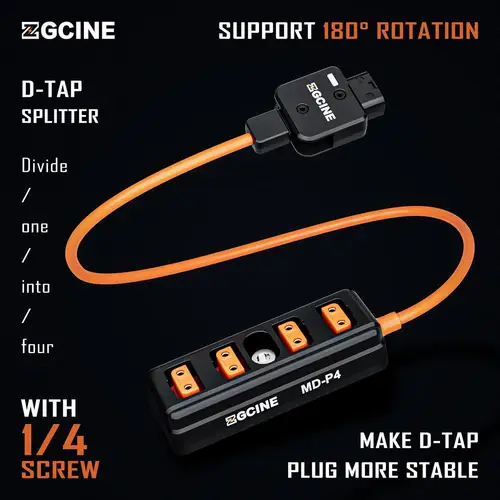 Imagen 2 del producto ZGCINE MD-P4 Adaptador divisor D-Tap macho a 4 puertos hembra D-Tap (23,6"")