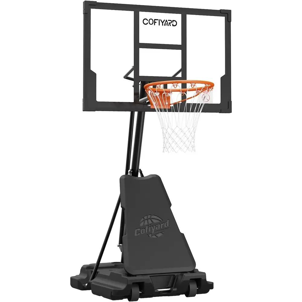 

Portable Adjustable Basketball Hoop with 44-54 Shatterproof Backboard and Sandbag Stabilization