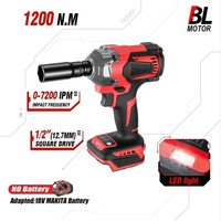 1200N.M Brushless Electric Impact Wrench 1/2 Inch 588VF Battery Cordless Electric Wrench Screwdriver for Makita 18V Battery