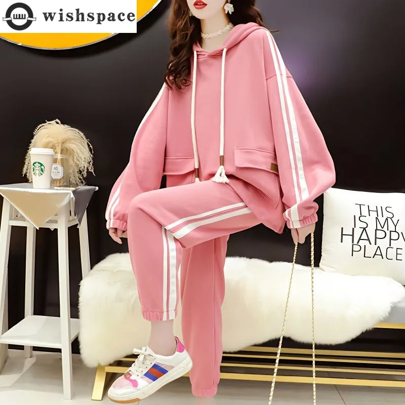 

Fashion and Sports Women's Set 2023 Spring and Autumn New Korean Version Loose Relaxed and Age Reducing Two Piece Set