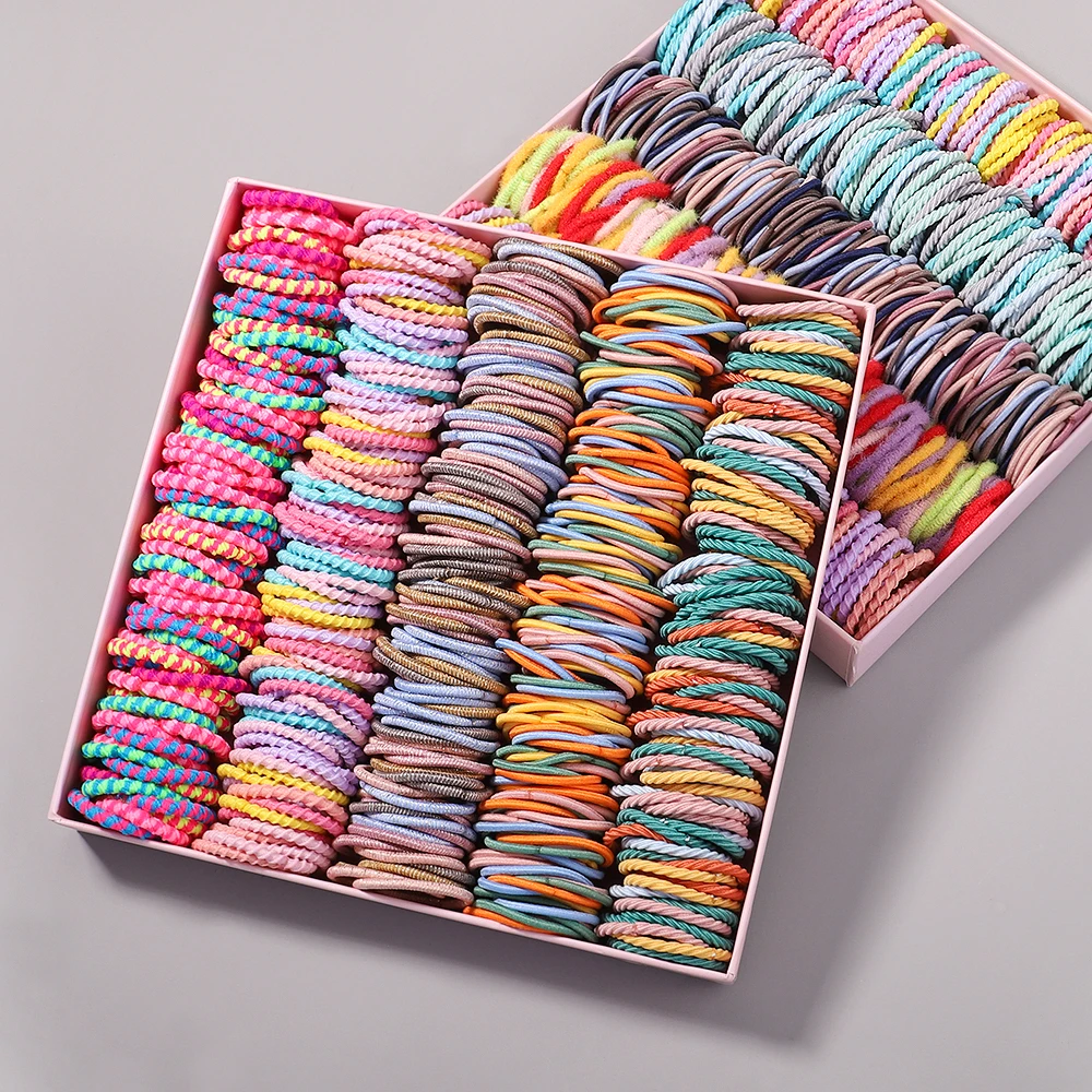 New 100pcs/lot Hair Bands Girl Candy Color Elastic Rubber Band Hair band Child Baby Headband Scrunchie Hair Accessories for hair