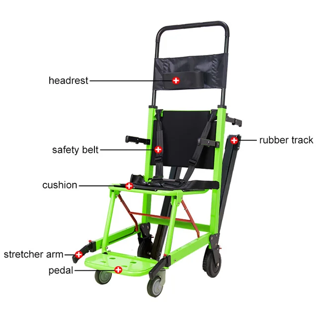 Portable rubber track manual stair climbing cart