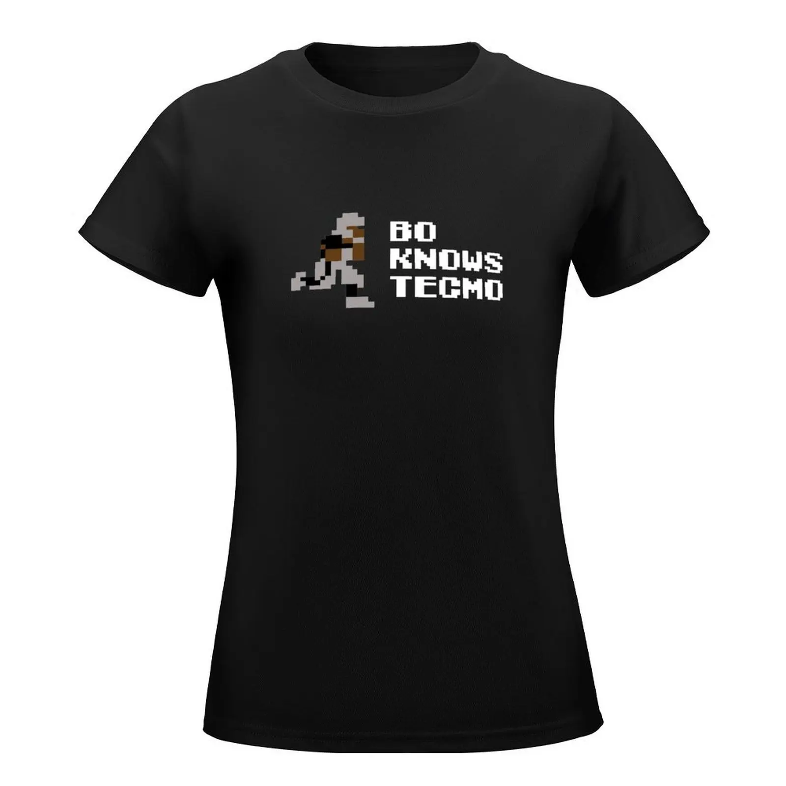 Bo Knows Tecmo T-Shirt female summer tops tees Short sleeve tee t-shirt dress for Women plus size