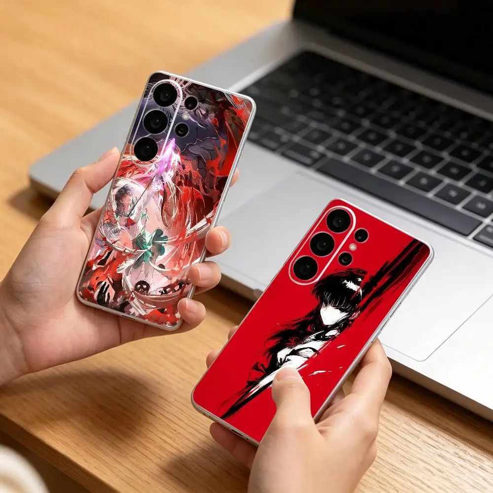 Classic Inuyasha Anime Kagome Transparent phone Case For Samsung S25,24,21,22,21,20,10,S9Ultra,Plus,Fe,Lite