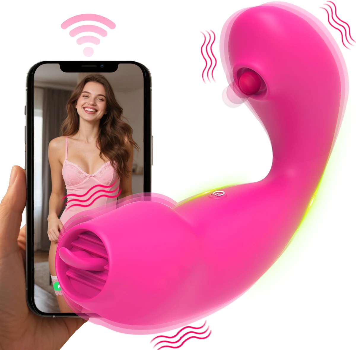 Vibrador potente 2 en 1 para lamer la lengua, 10 aletas, estimulador del punto G del clítoris, masturbador, juguetes eróticos sexys para niñas y adultos