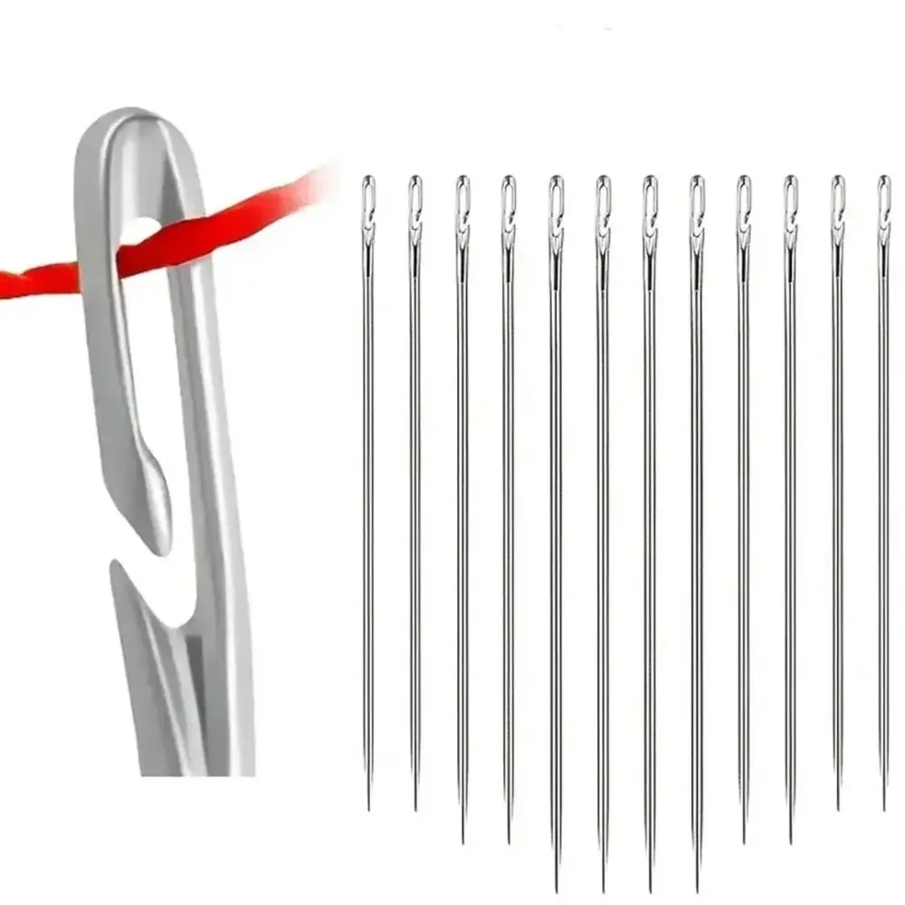 

12Pcs Hand Tools Side Hole Blind Needle Multi-size Premium Sewing Needles Durable Delicate Threading Needles Fabrics