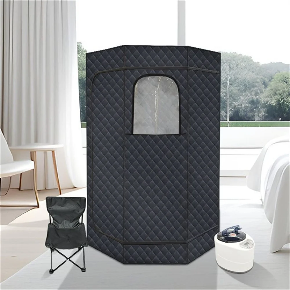 

Full Body One Person Steam Sauna Heating 2000W 4.2L Portable Box Ease Insomnia Stainless Steel Pipe Support AU UK US EU Plug