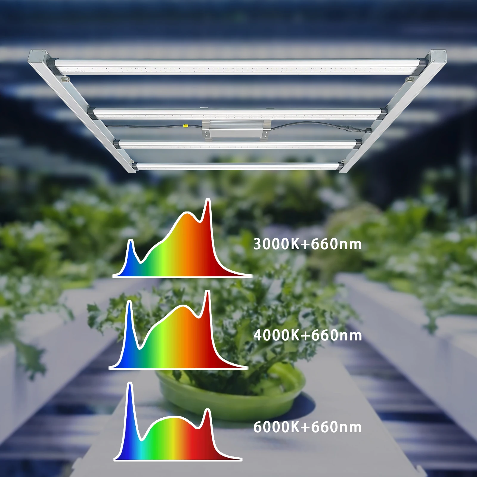 Liweida 4000K 660nm Full Spectrum Spider Grow Light LED Aluminum Dimmable 200W 4 Bar Plant Lamp IP65 Bloom