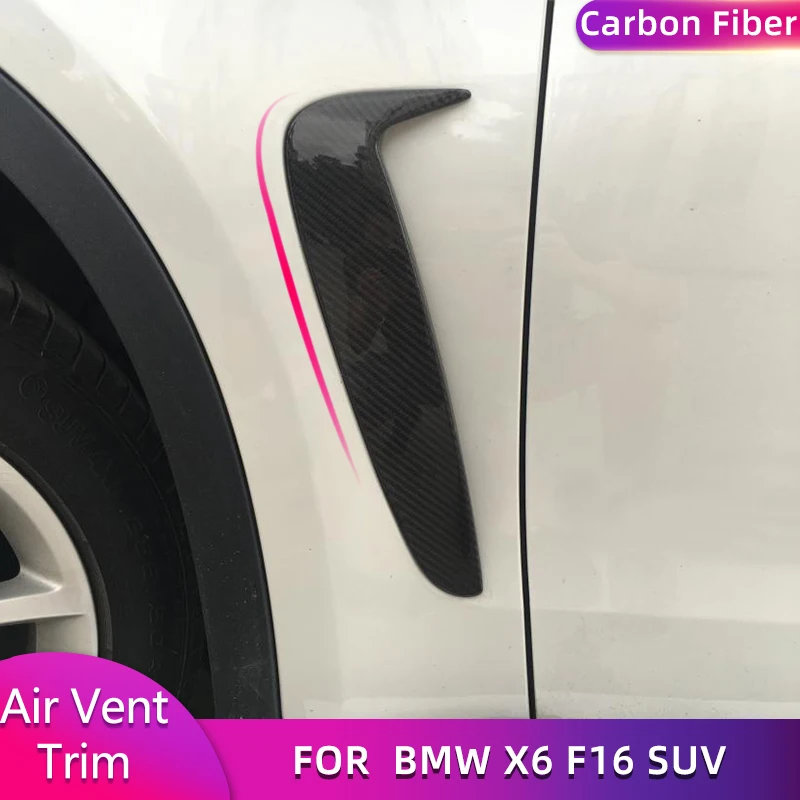 

Front Air Duct Intake Flow Vent Stickers for BMW X6 F16 SUV 4 Door 2015-2017 Non X6M Front Air Vent Trims Carbon Fiber / FRP