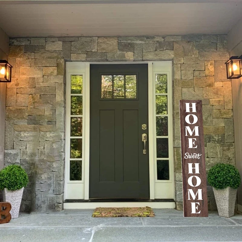 Большой вертикальный домашний милый фон из дерева, многоразовый трафарет для деревянных знаков, холста и поделок своими руками