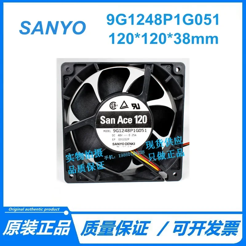 for SANYO 9G1248P1G051 48V 0.25A 12038 PWM Cooling Fan New