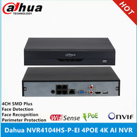Dahua NVR4104HS-P-EI 4CH with 4Poe max support 16MP Resolution 4K WizSense AI NVR Recorder support Face recognition