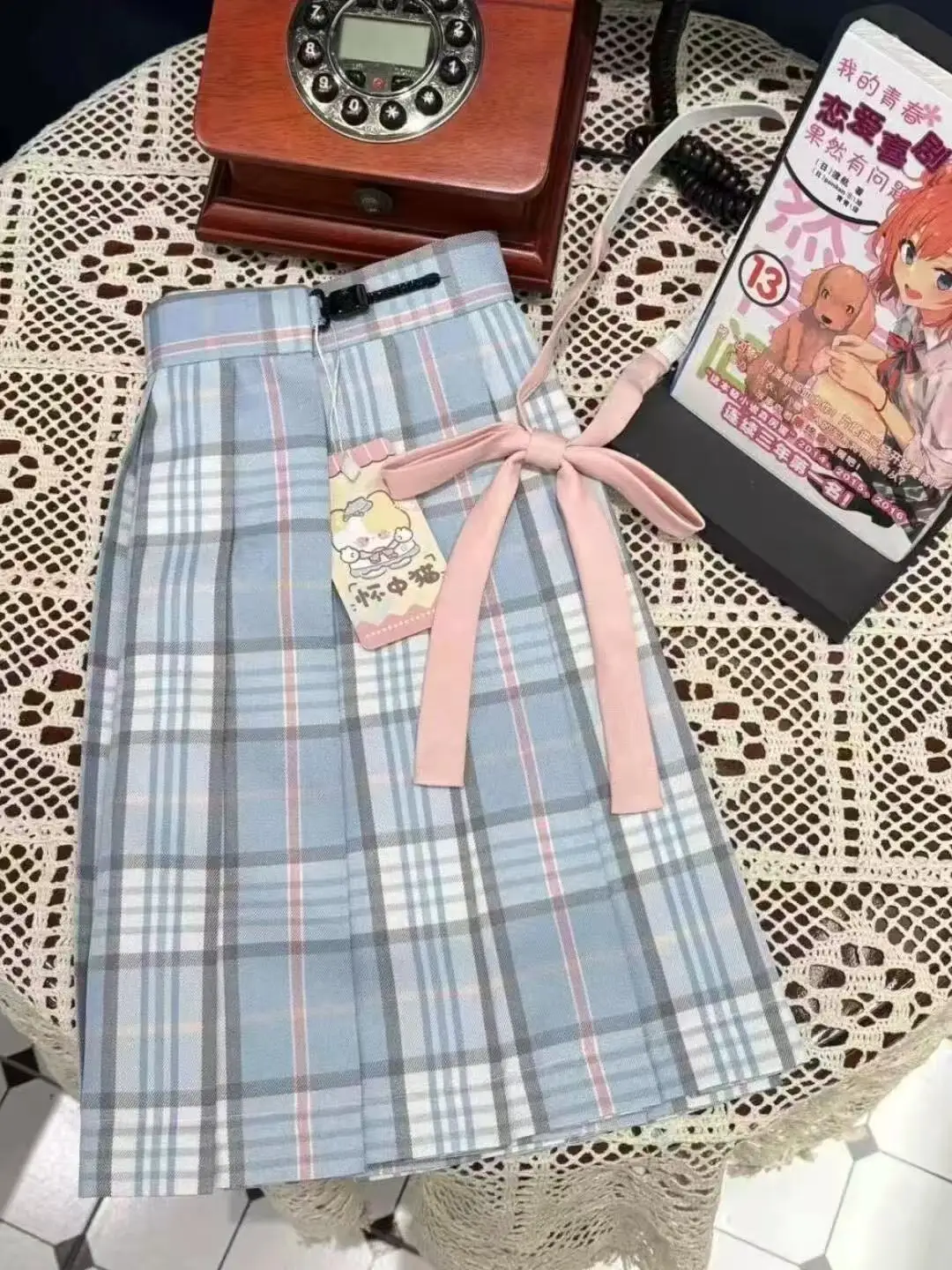 

Сладкая синяя клетчатая юбка JK orm Friend Girl School orm Sense Comic Sle, летний Новое поступление, женский комплект Faion