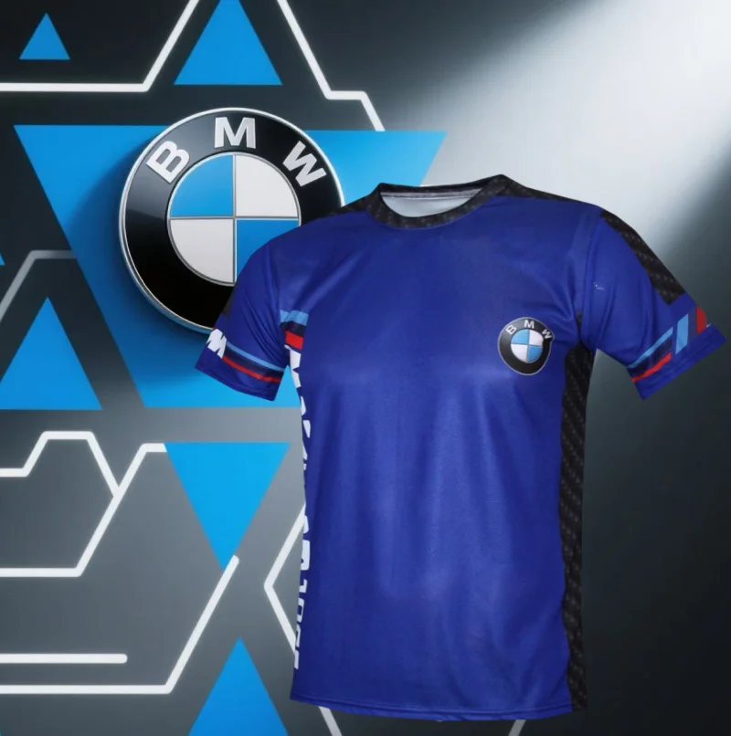 

Лето 2022, мужская быстросохнущая футболка с короткими рукавами для гонок на мотоциклах BMW, удобная и дышащая, повседневная, свободная, брендовая тенденция