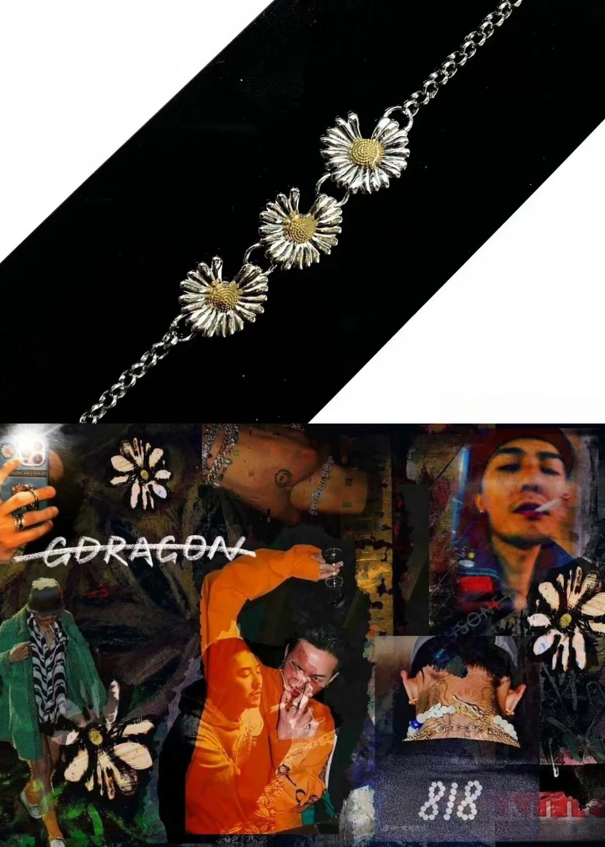 Korean Idol GD Daisy Bracelet PEACEMINUSONES Original Daisy Bracelet G-DRAGON Same Style Trend Wrist Accessories