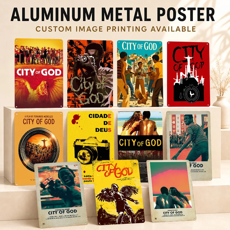 City Of God Printed Posters Customized Metal Sign Premium Cult Film Culture Wall Art Ideal For Media Room Hallway And Viewers