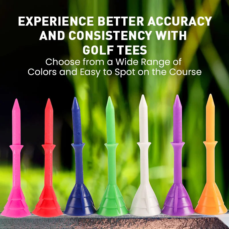 Durable Plastic Golf Tees with Big Cup Value 50 Pack, 3 1/4