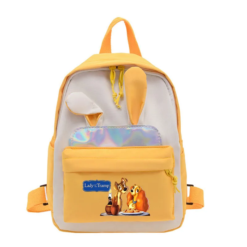 

Disney Lady and the Tramp Rabbit Ears Backpack for Girls Boys Kindergarten Cute Kids Book School Bags Student Travel Rucksack