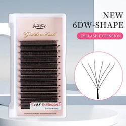 Goddess 6D W Shape Eyelash Extension Handmade Premade Volume Fans Clover W Style Lashes Faux Mink Soft Easy Faning Natural Lashe