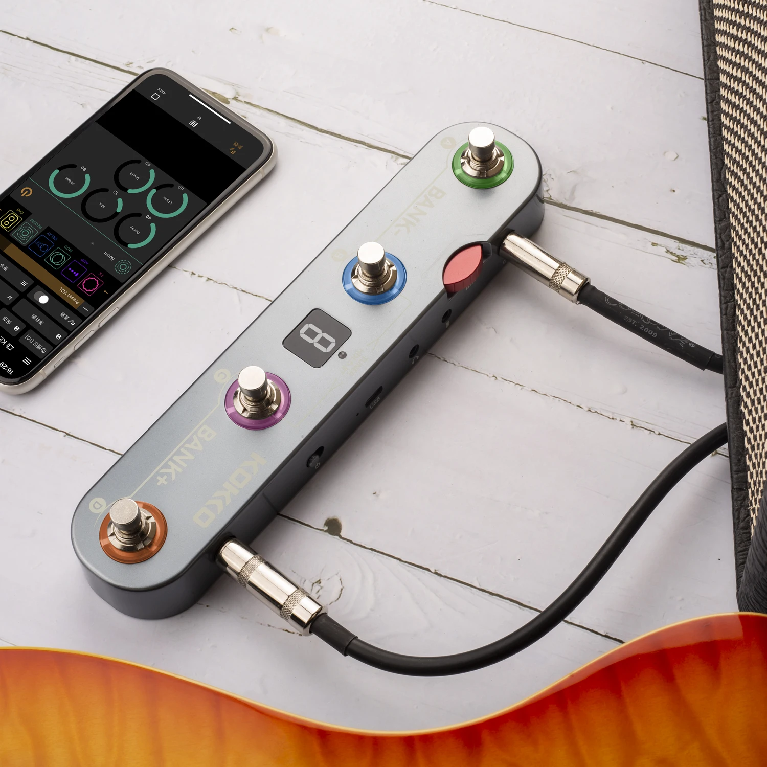 KOKKO KE1 Guitar Multi-effects Processor Pedal 36 Presets 6 Effect Modules Compression Noise Reduction Boost Modulation Delay