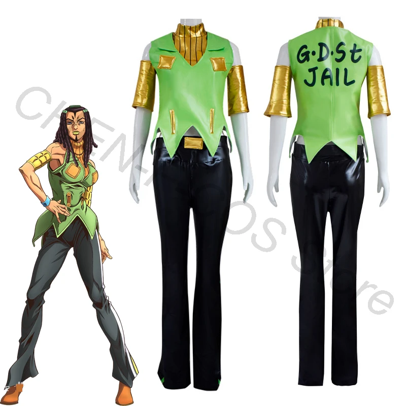 

JoJo's Bizarre Advent Ermes Costello Cosplay Costume Jacket Anime Role Play Uniform Halloween Christmas Carnival Full Set