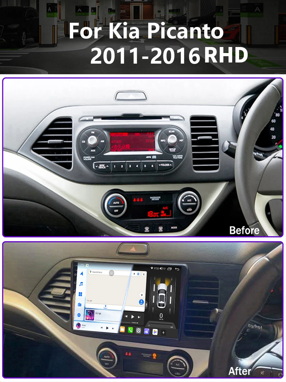 

Carplay DSP Navigation Car Radio For KIA Picanto Morning 2011 2012 2013 2014 - 2016 GPS Auto Multimedia Player Head Unit Android