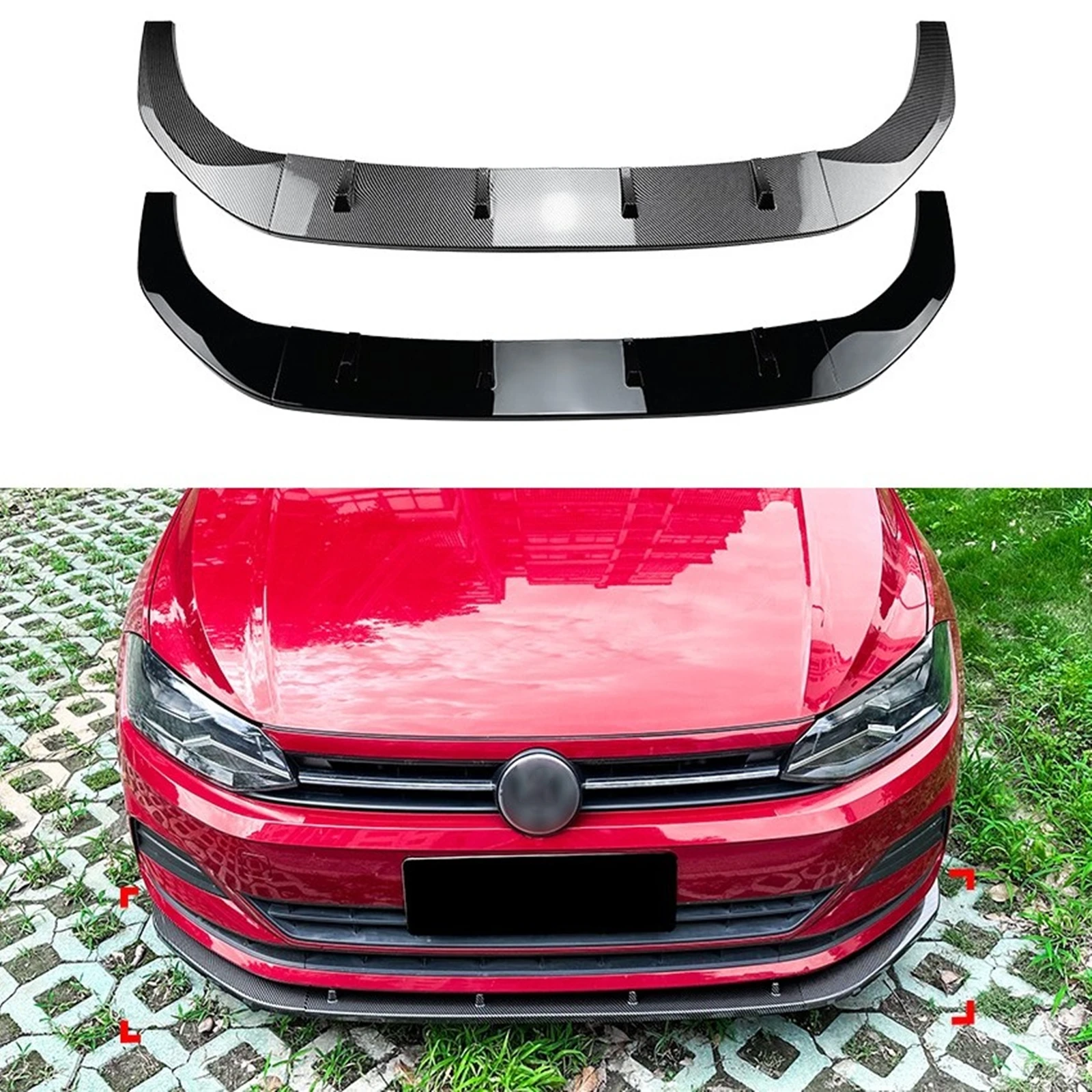 

Front Bumper Spoiler Lip Lower Splitter Blade Guard Plate For Volkswagen VW Polo MK6 5 Door Hatchback 2019-2022