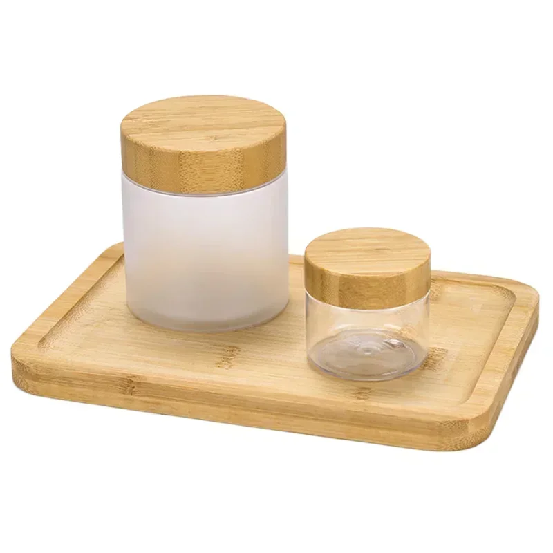 12Pcs/Lot 50/80/100/120/150/200/250g Face Cream Storage Jar Imitation Wood Imitation Grain Lid Cosmetic Bottle Empty Plastic Jar