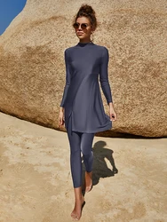 Abaya-Burkini musulman pour femmes, maillot de bain uni, modeste, ensembles de vêtements islamiques, mode, robe longue, grand, 2023