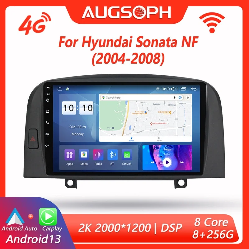 

Android 13 Car Radio for Hyundai Sonata NF 2004-2008,9inch 2K Multimedia Player with 4G Car Carplay & 2Din