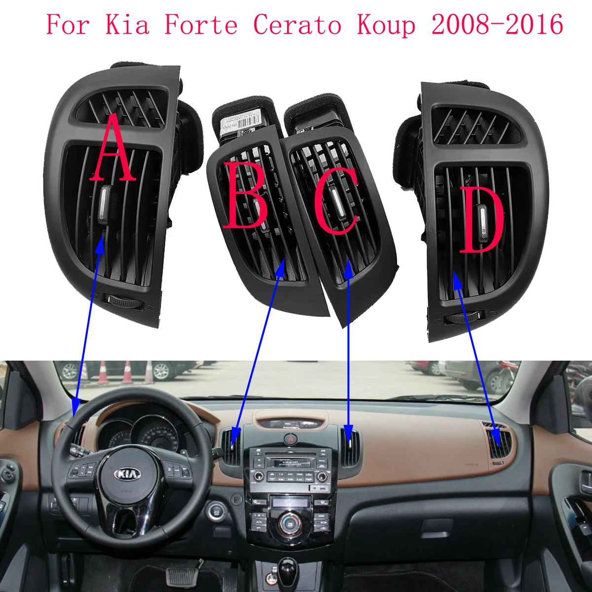 

For FORTE CERATO 2008-2015 Air conditioning A/C outlet front air outlet center Vents Plate Panel Car Accessories
