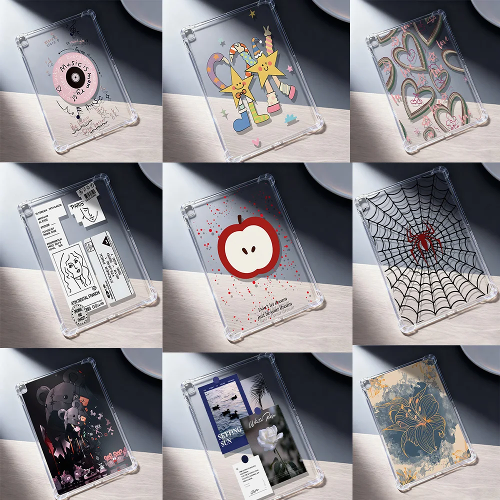 

For iPad Pro 11 2024 2022 2021 For Air 6 5 4 3 10th 10.9 7th 10.2-10.5 Mini 6 9.7 Soft Tablet Protective Case Cute apple pattern