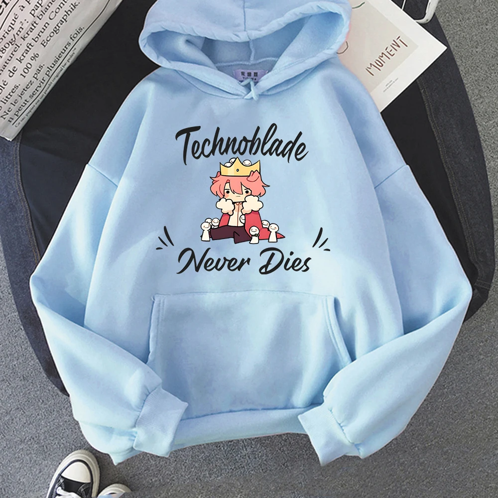 Dream SMP Game Crewneck Hoodie Retro Style Technoblade Never Dies Print Sweatshirt Funny Cartoon Tops Women/Men Kawaii Hoodies