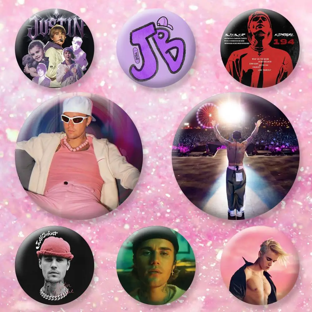 

J-Justin Bieber Coachella Button Pins Backpack Clothing Decor Brooch Badge Jewelry Gifts for Kids