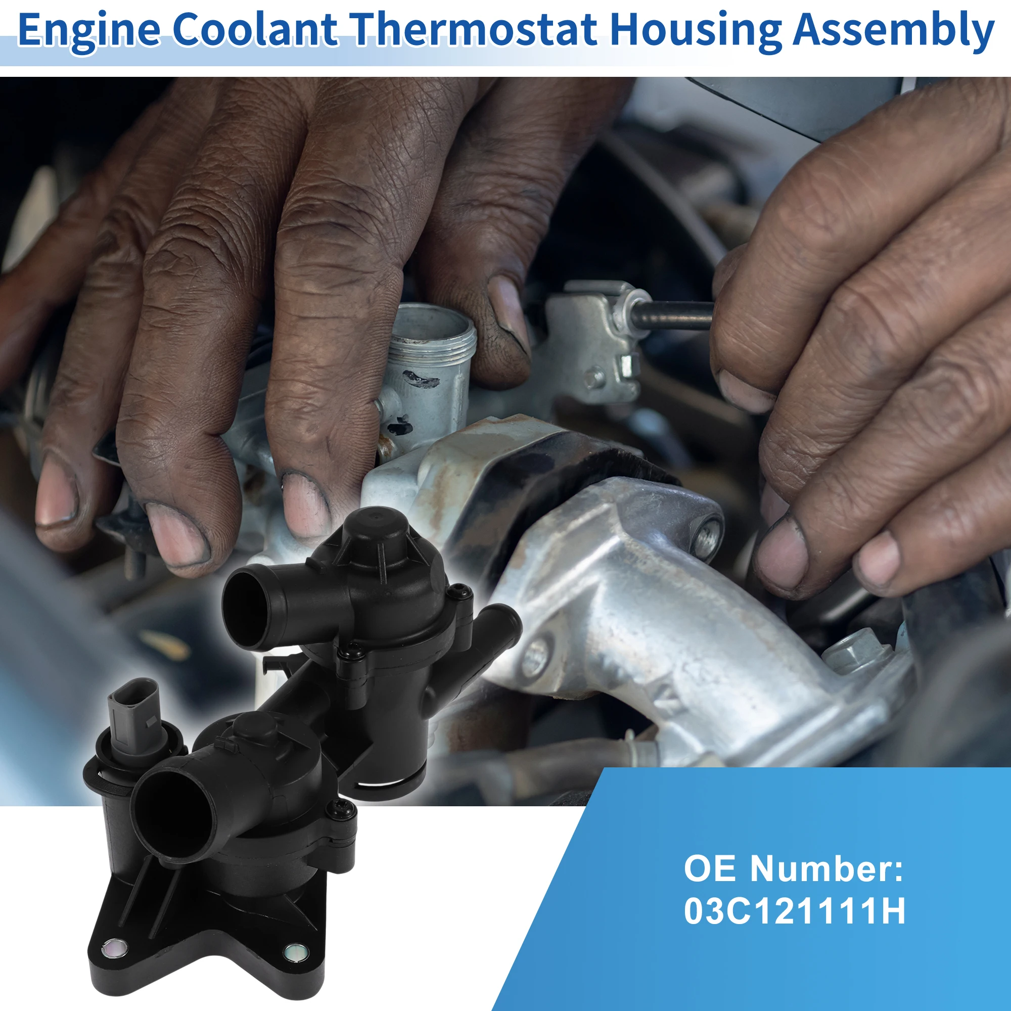 

X Autohaux Корпус термостата охлаждающей жидкости двигателя в сборе No 03C121111H для SEAT IBIZA IV (6J5)