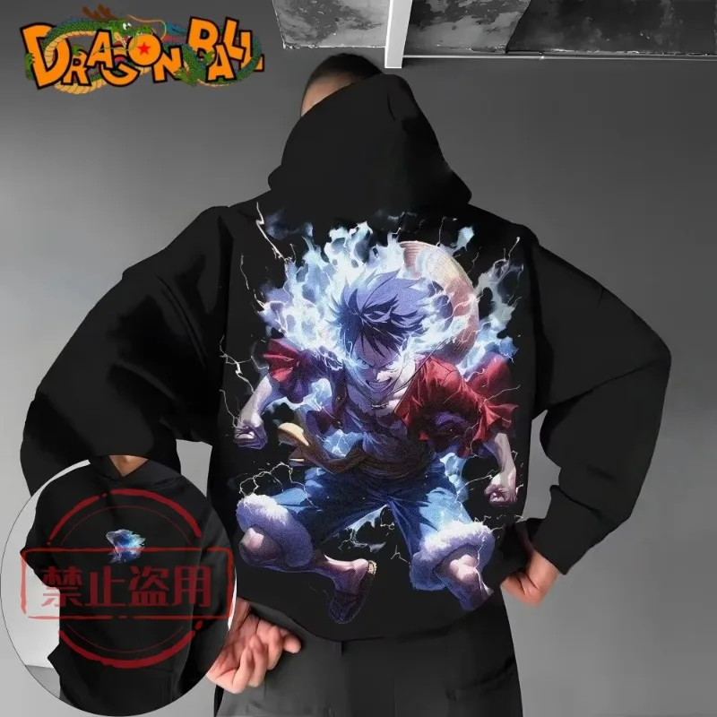 

Dragon Ball Animation Printed Men's Hooded Sweatshirt Streetwear Style 2025 Autumn and Winter Cotton Material Unisex Hoodie