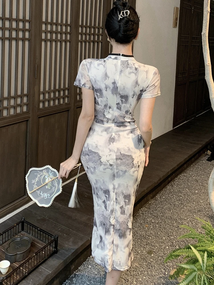 ผู้หญิงดอกไม้วินเทจเทศกาลชุดยาวฤดูร้อนแขนสั้นBodyconพรหมเสื้อผ้า 2025 เกาหลีชุดราตรีหรูหรา