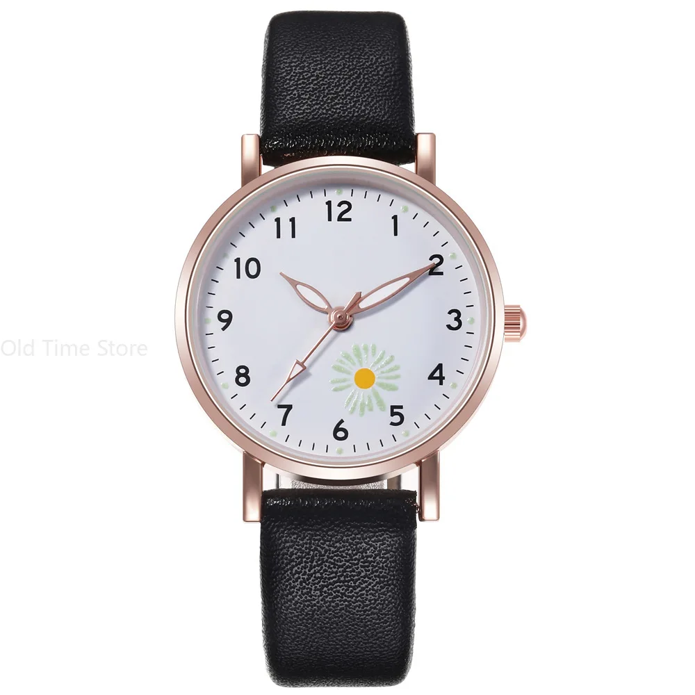 Relojes de pulsera luminosos para mujer, reloj de cuarzo con correa de cuero informal, sencillo, a la moda