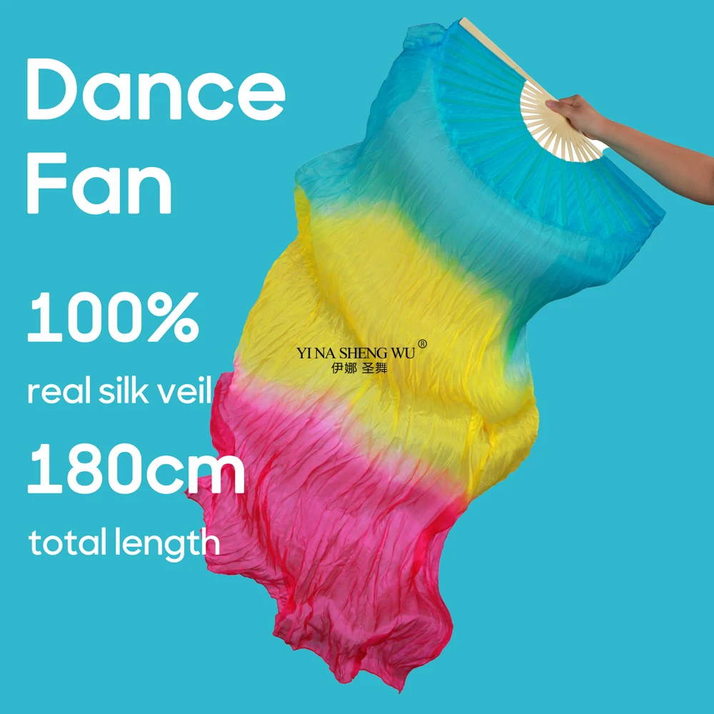 1 Pc Buikdans Fan Voor Vrouw 100% Echte Zijde Sluiers Vouwen Fan Danser Praktijk Props Stage Performance Accessoires dans Fans