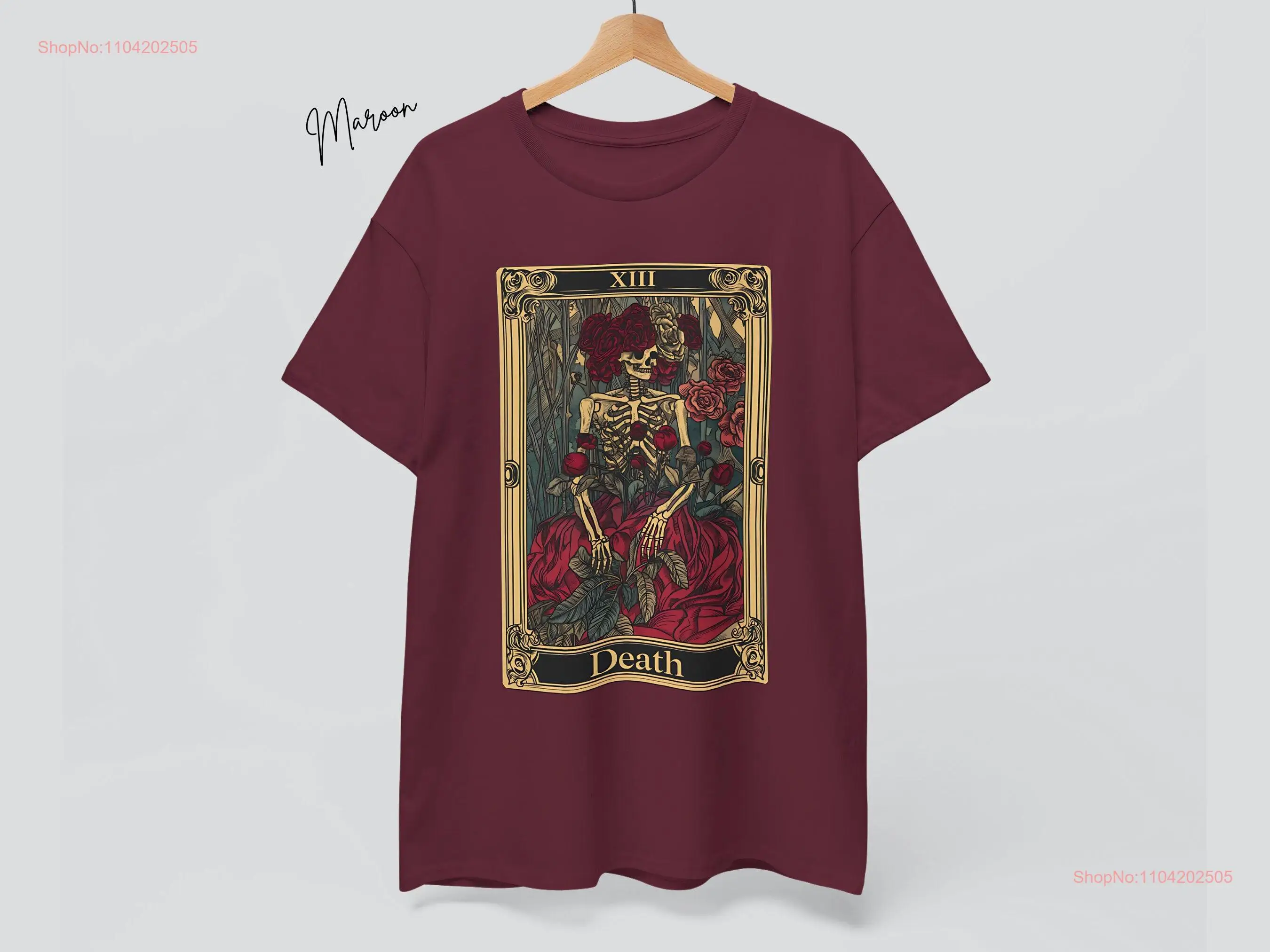 Tarot Death Card Cotton T Shirt XIII Major Arcana Spiritual Transformation for Lover long or short sleeves