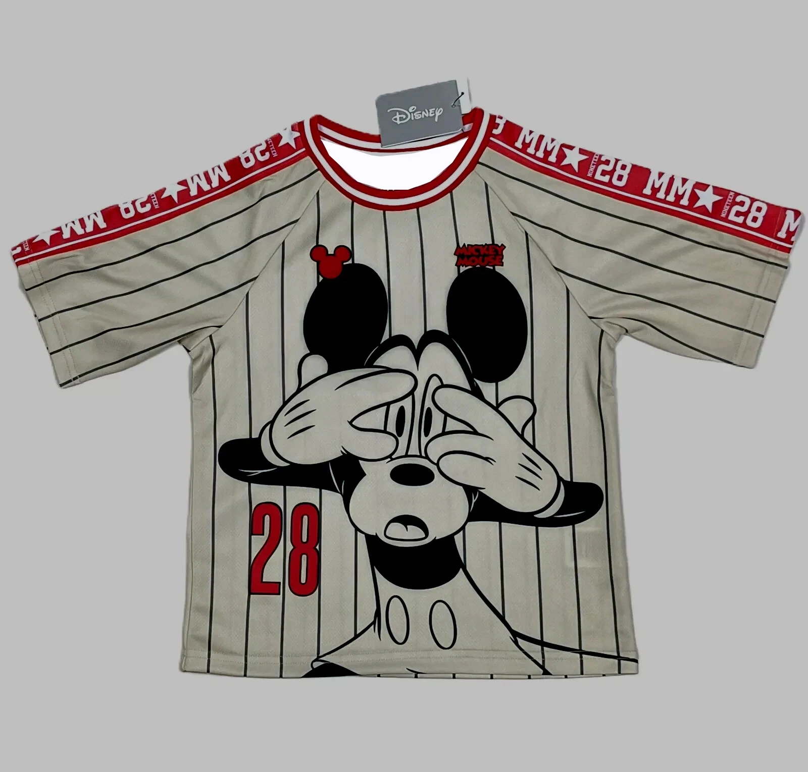 

Disney Mickey Mouse Soccer Jersey Kids/Adults Short Sleeve T-Shirt 2025 fashion Y2K oversized top casual quick drying T-shirt