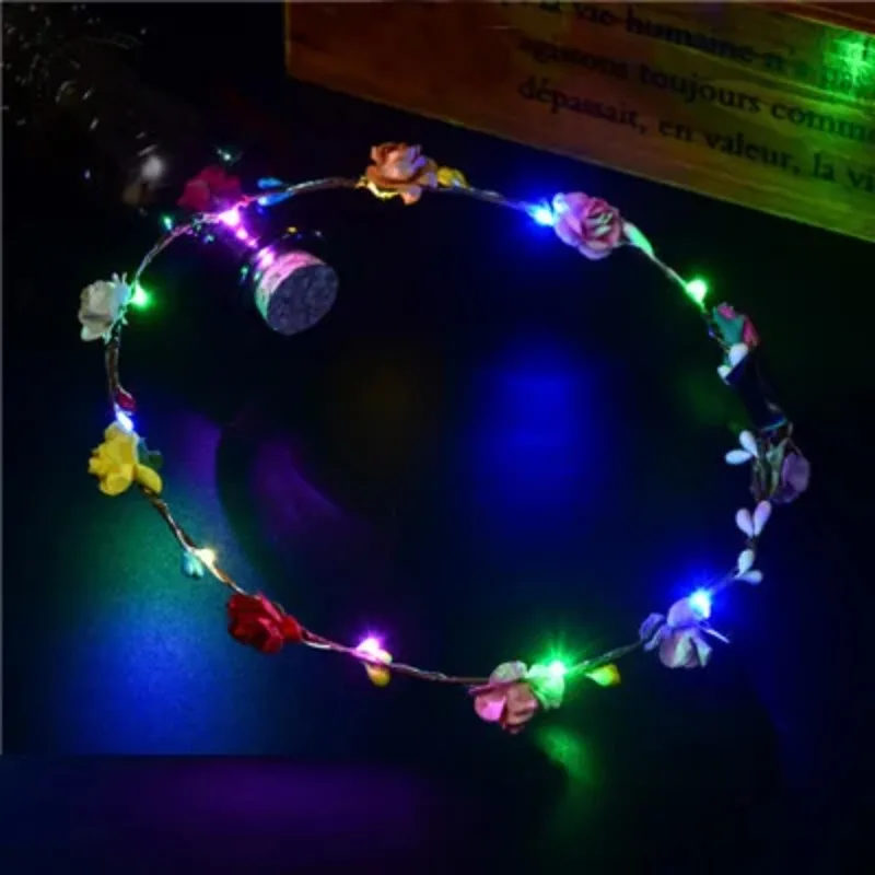 

30pcs Princess Gift Bubble Glow Light Garland Headband Hair Flower Cosplay Birthday navidad Wedding Festival Christmas Halloween
