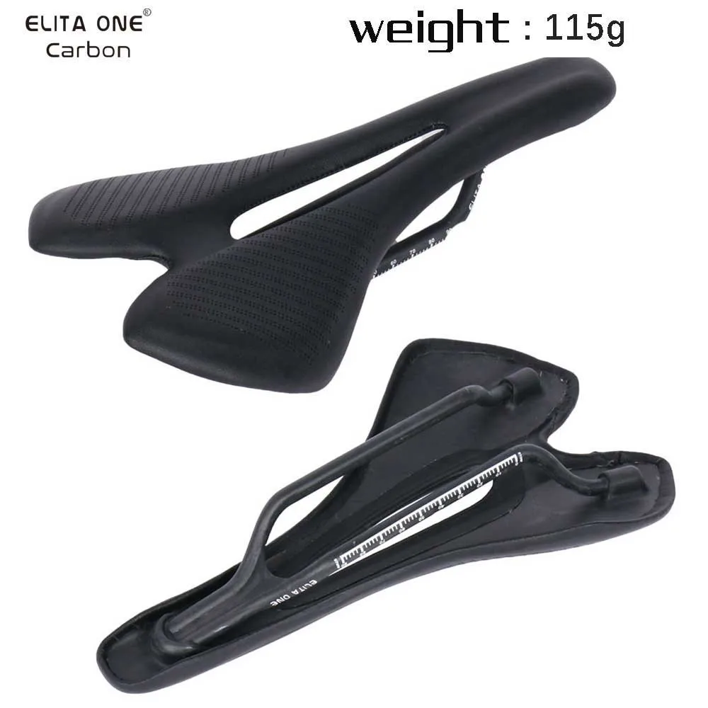 ELITAONE Bicycle Saddle Carbon MTB/Road Bike 270x143mm Super Saddles Light Leather 115g