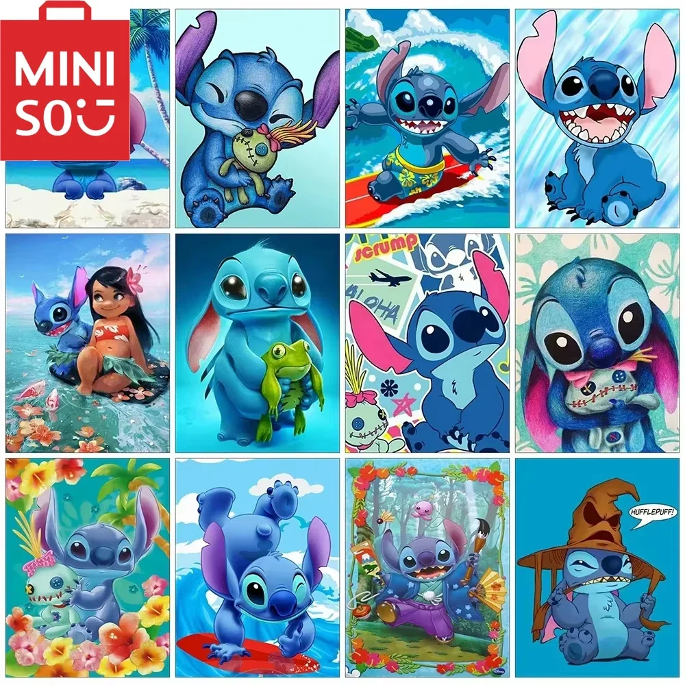

Картина маслом по номерам Disney Stich, украшение для дома, картина, настенная картина для спальни, декор для комнаты, подарок, безрамные