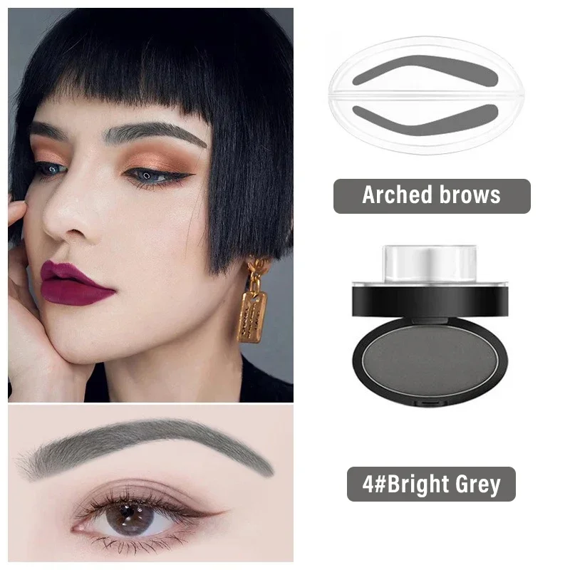 Natürliches Augenbrauenpuder-Stempel-Set für schnelles Augenbrauen-Make-up, wasserfeste Puderpalette für Augenbrauen, Augenbrauen-Tönung, Make-up-Werkzeuge – Detail 11