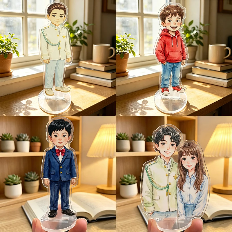 

1/2/5Pcs Acrylic Cute Cartoon Photo Customized Desktop Standee Human Picture Animal Image Print Personalized Standees Decor Gift